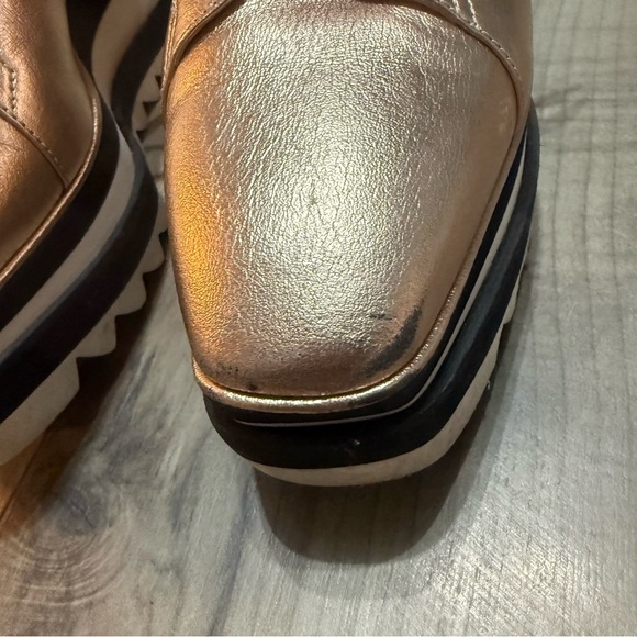 Stella McCartney Metallic Rose Gold ‘Elyse’ Platform Mules - Picture 4 of 11